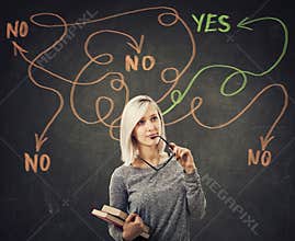 Yes or no arrow