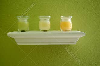 Candles on Shelf