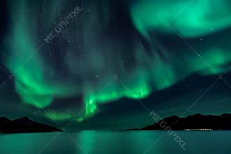 Aurora Borealis - northern lights - View from Grotfjord - Kwaloya