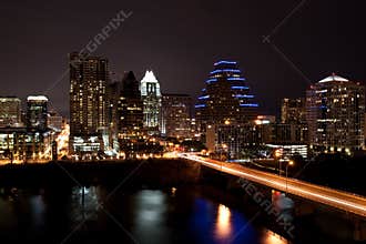 Downtown Austin Texas Cityscape at Night