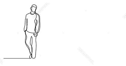 Animation of father and daughter walking - single line drawing