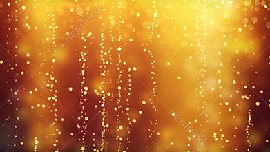 Bubbles rising up in yellow sparkling liquid glass close-up background texture