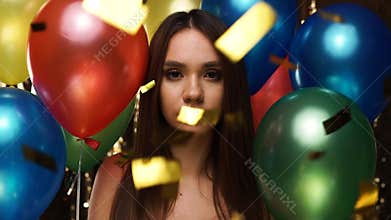 Portrait Of Sad Woman At Party. Upset Girl At Celebration