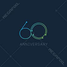 60 Year Anniversary Vector Template Design Illustration