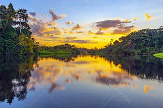 Amazon Rainforest Sunset, South America