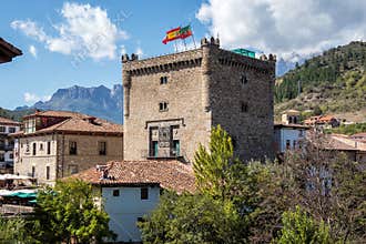 Torre del Infantado in Potes, Cantabria, Spain.
