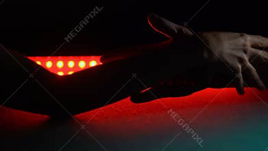 Couple gently stroking hands then breakup, date for one night, open relationship