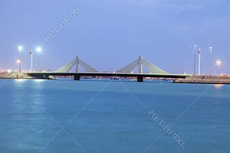 Bridge in Manama at night
