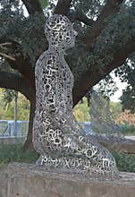 Tolerance sculpture by Jaume Plensa in Buffalo Bayou Park, Houston, Texas