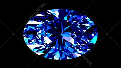 Sapphire Oval Cut. Looped. Alpha Matte.