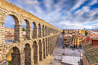 Segovia, Spain at the ancient Roman aqueduct