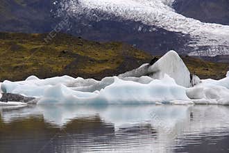 Frozen Ice from Glacier in Iceland