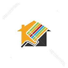 Painting house icon design template vector illustration