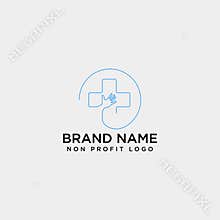 cross hand medical health care logo template illustration
