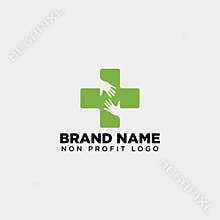 cross hand medical health care logo template illustration