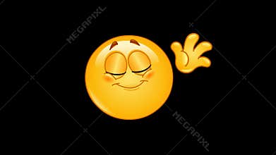 Waving hello emoticon animation