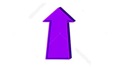 Animated purple arrow pointing up on a white background. Looped