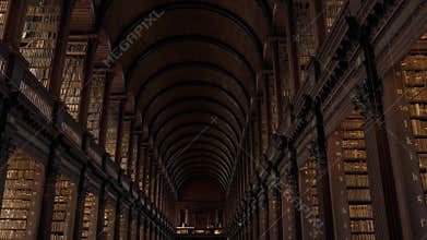 Panorama of Dublin Trinity College Library Long Room