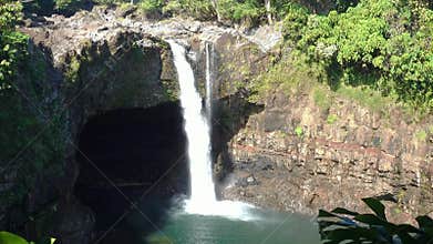 Rainbow falls on the Big Island of Hawaii