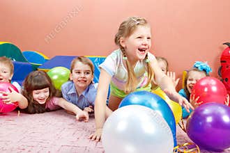 Happy kids playing
