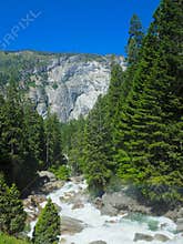 Perfect Rainbow over a Babbling Brook in Yosemite National Park