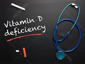 The words Vitamin D deficiency on a chalkboard