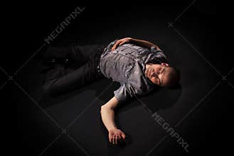 Dead body lying on floor