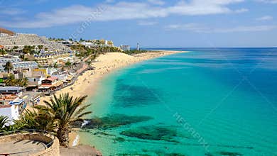 Beach in Playa del Matorral in Morro Jable, Fuerteventura, Spain