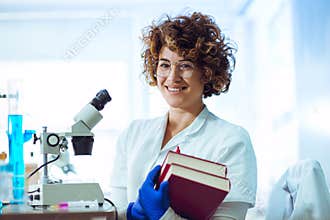 Young medical student with books
