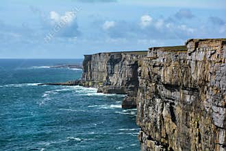 Scenic cliffs of Inishmore, Aran Islands, Ireland