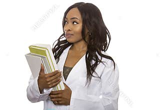 Female Student of STEM Subjects with Books