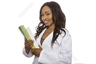 Female Student of STEM Subjects with Books