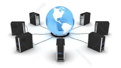 Database server and earth.