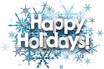 Happy holidays background with snowflakes.