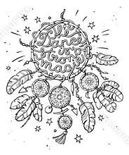 Hand drawn dream catcher