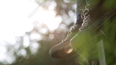 Teenager Swinging Legs