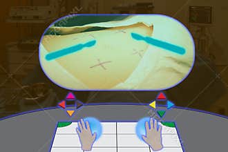 Smart medical with augmented and virtual reality technology concept, medical display of ar and vr for practice the surgery