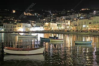 Mykonos Old Port at Night