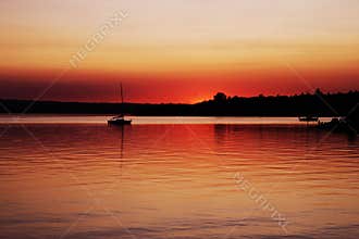 Sunset at lake