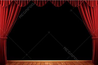 Red velvet theater curtains