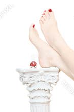 Foot in column - woman relax