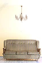 Sofa and lamp
