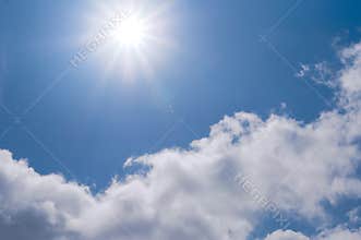 The blue sky and sun