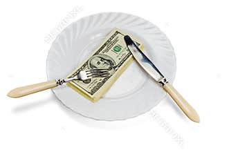 Eating money corruption concept