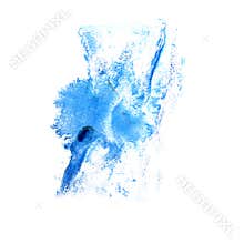 Art Dark blue watercolor ink paint blob watercolour splash colo