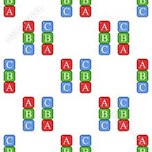 ABC Blocks Flat Icon Seamless Pattern
