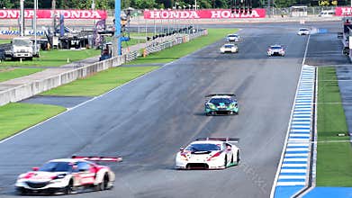 Racing car in during Autobacs Super GT 2017 Series