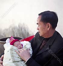 Grandfather and grandchild