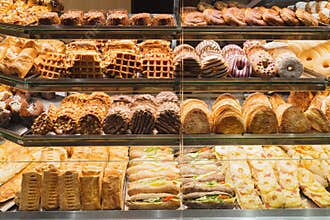 Bakery bread pastry sweets display window