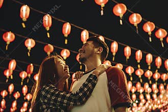 Asian couple at Chinese festival